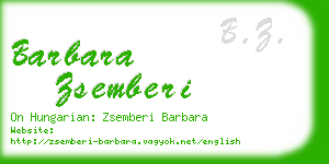 barbara zsemberi business card